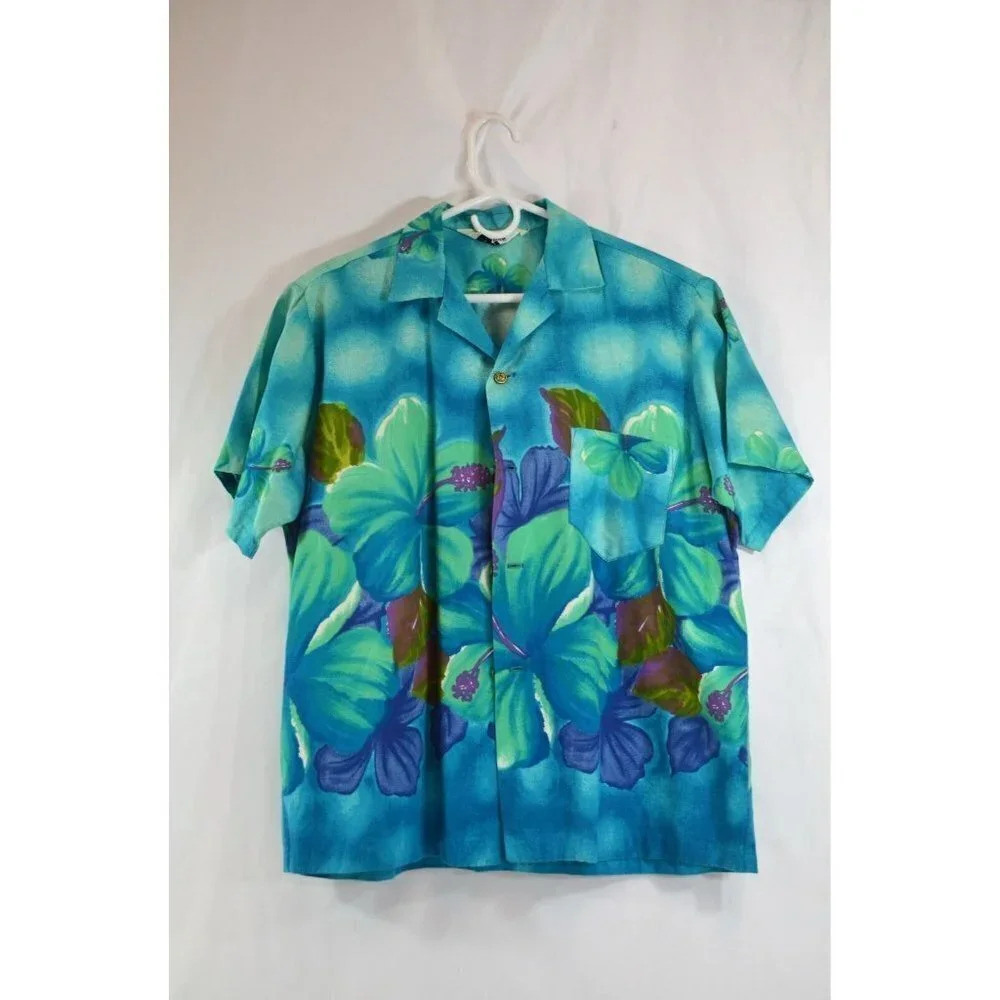 Mr Kailua Hawaiian Shirt Mens M Medium Vtg 60s  Tiki Aloha Beach Floral Hibiscus